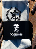 Krown City Crest Socks in Tan & Gray