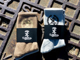 Krown City Crest Socks in Tan & Gray