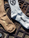 Krown City Crest Socks in Tan & Gray