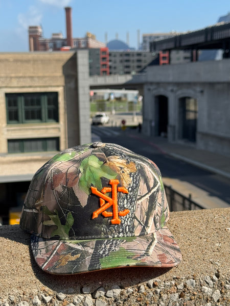 Country Camo & Orange Snap-back Hat